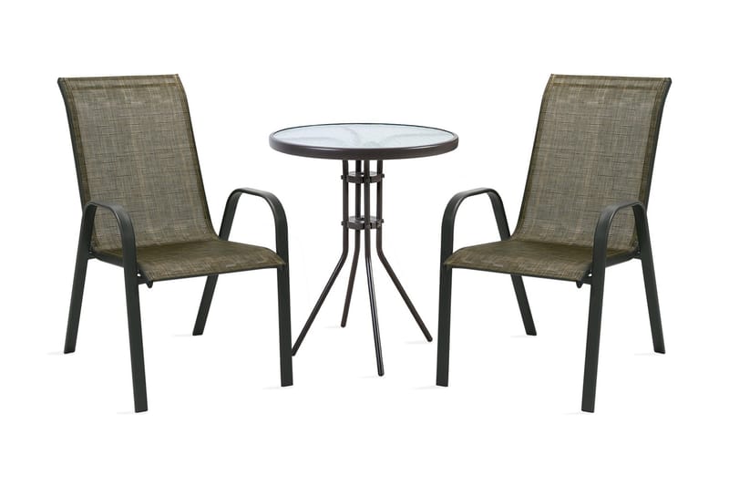 Möbelset DUBLIN Utebord och 2 Utestolar D60xH70cm - Utemöbler - Balkong - Balkongmöbler - Balkonggrupper