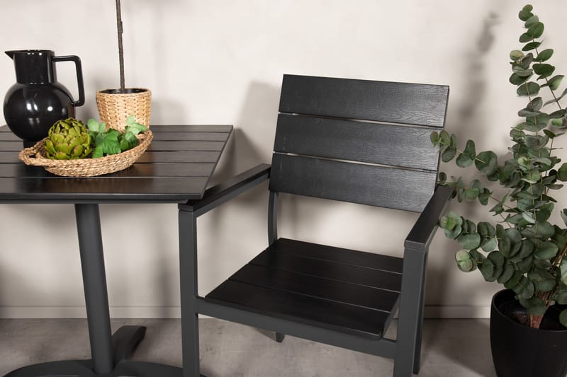 Norfolk Cafégrupp inkl 2 Konob Stolar - Svart - Utemöbler - Balkong - Balkongmöbler - Balkonggrupper