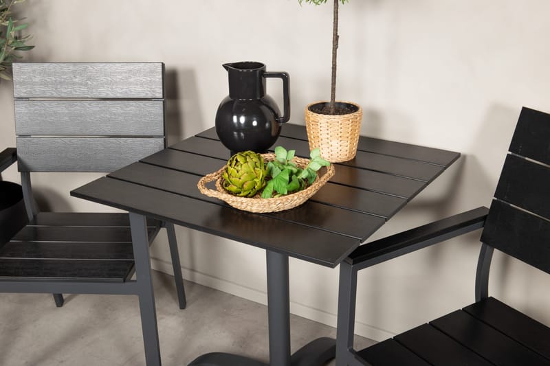 Norfolk Cafégrupp inkl 2 Konob Stolar - Svart - Utemöbler - Balkong - Balkongmöbler - Balkonggrupper