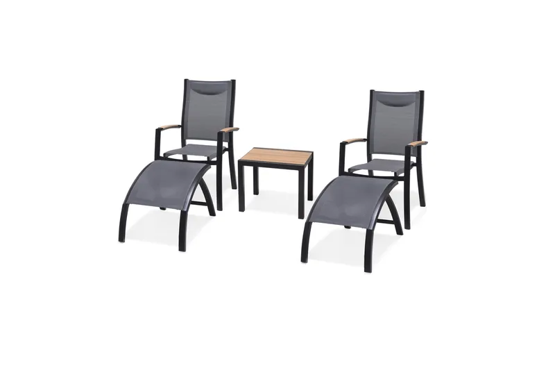 Panama Caféset 50x50 cm + 2 Utestolar Grå, Lifestyle Garden