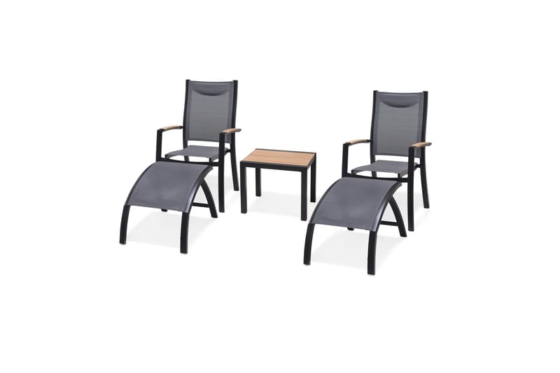 PANAMA Caféset 50x50 cm + 2 Utestolar Grå - Lifestyle Garden - Utemöbler - Balkong - Balkongmöbler - Balkonggrupper