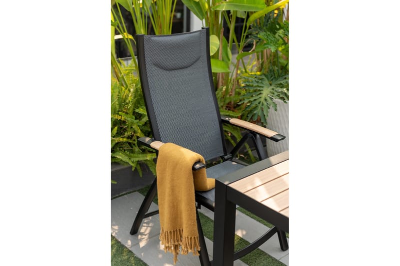 Panama Caféset 50x50 cm + 2 Utestolar Svart - Lifestyle Garden - Utemöbler - Balkong - Balkongmöbler - Balkonggrupper