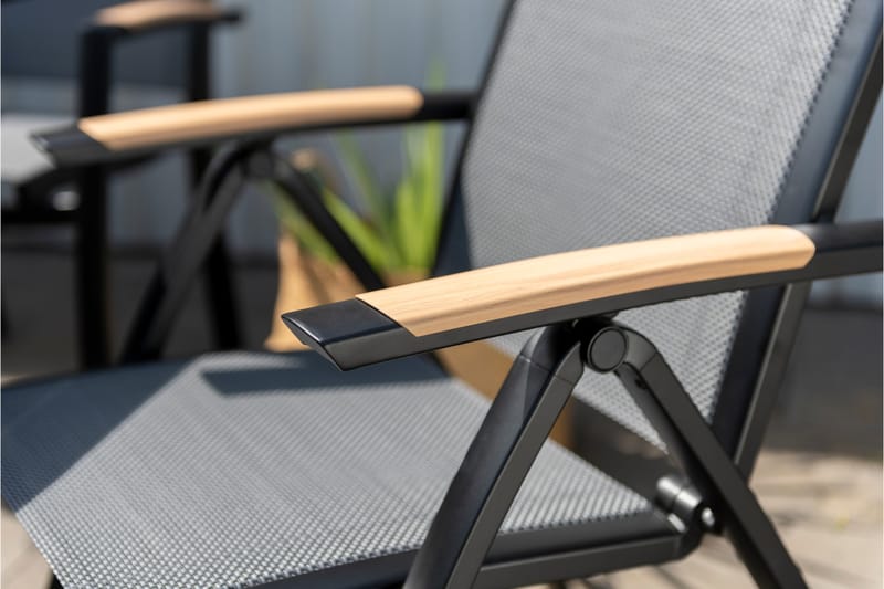 PANAMA Caféset 50x50 cm + 2 Utestolar Svart - Lifestyle Garden - Utemöbler - Balkong - Balkongmöbler - Balkonggrupper