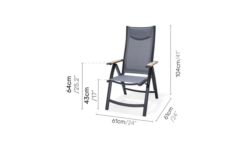PANAMA Caféset 50x50 cm + 2 Utestolar Svart - Lifestyle Garden - Utemöbler - Balkong - Balkongmöbler - Balkonggrupper