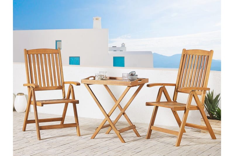 Trädgårdsmöbelset av Utebord och 2 Utestolar JAVA - Trä/natur - Utemöbler - Balkong - Balkongmöbler - Balkonggrupper