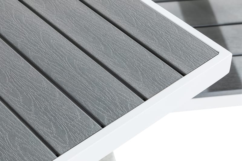 Tunis Caféset 70x70 + 2 Stapelstolar - Vit/Grå - Utemöbler - Balkong - Balkongmöbler - Balkonggrupper