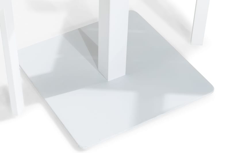 Tunis Caféset 70x70 + 2 Stapelstolar - Vit/Grå - Utemöbler - Balkong - Balkongmöbler - Balkonggrupper