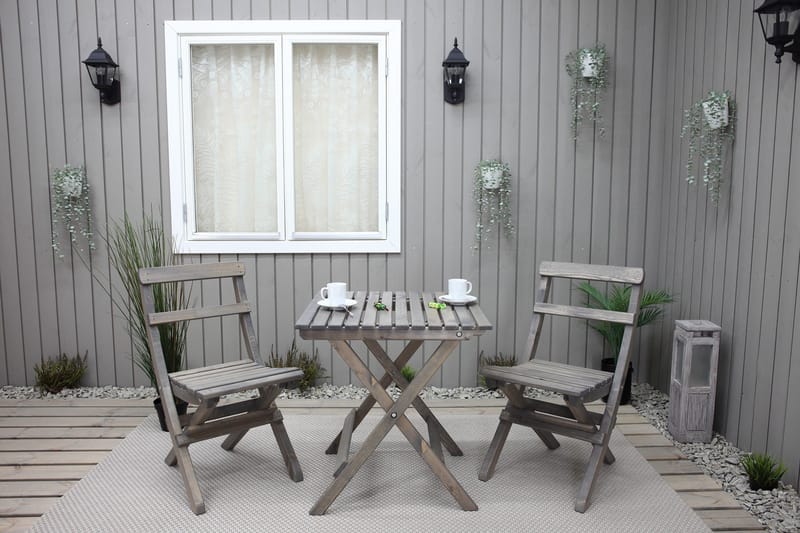 Utomhusmöbelgrupp Wilma & Knohult - Grå - Utemöbler - Balkong - Balkongmöbler - Balkonggrupper