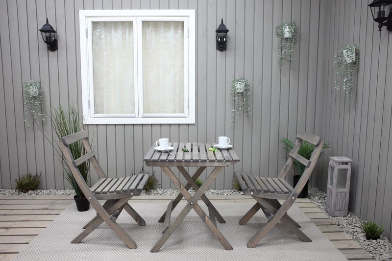 Utomhusmöbelgrupp Wilma & Knohult - Grå - Utemöbler - Balkong - Balkongmöbler - Balkonggrupper