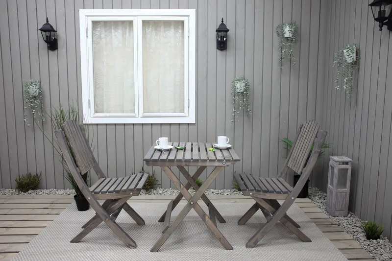 Utomhusmöbelgrupp Wilma & Visby - Grå - Utemöbler - Balkong - Balkongmöbler - Balkonggrupper