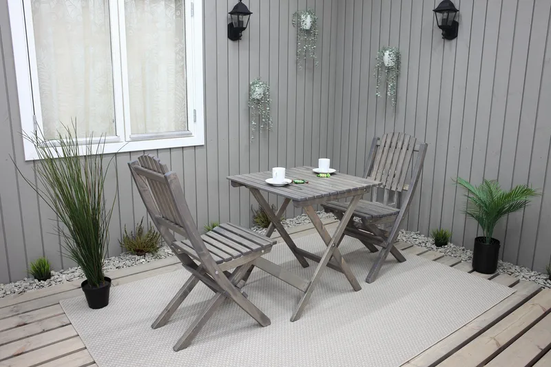 Utomhusmöbelgrupp Wilma & Visby - Grå - Utemöbler - Balkong - Balkongmöbler - Balkonggrupper
