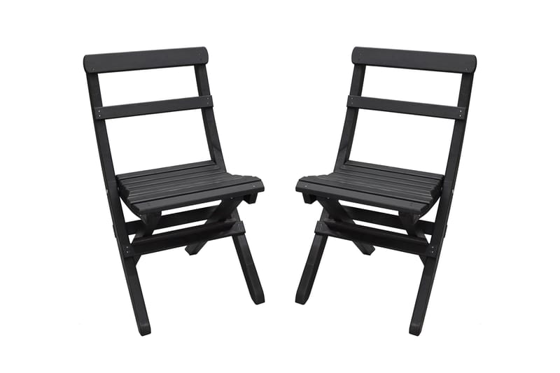 Wilma Caféset 65x65 cm + 2 Utestolar Grå/Vit - Baltic Garden - Utemöbler - Balkong - Balkongmöbler - Balkonggrupper