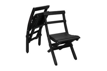 WILMA Caféset 65x65 cm + 2 Utestolar Grå/Vit - Baltic Garden - Utemöbler - Balkong - Balkongmöbler - Balkonggrupper