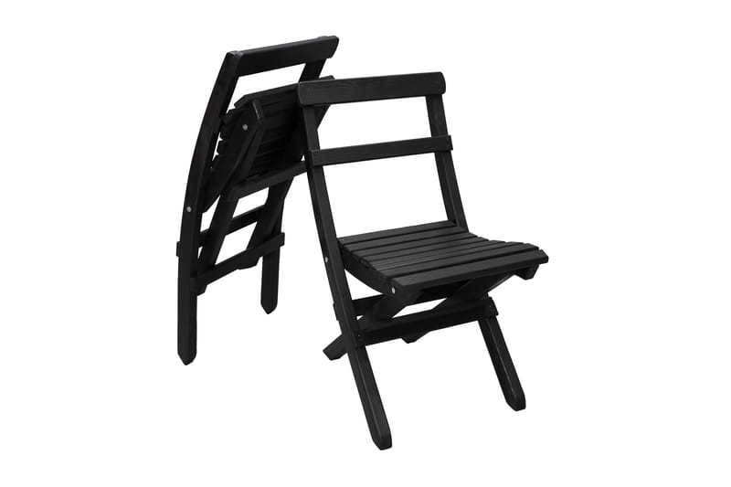 WILMA Caféset 65x65 cm + 2 Utestolar Grå/Vit - Baltic Garden - Utemöbler - Balkong - Balkongmöbler - Balkonggrupper