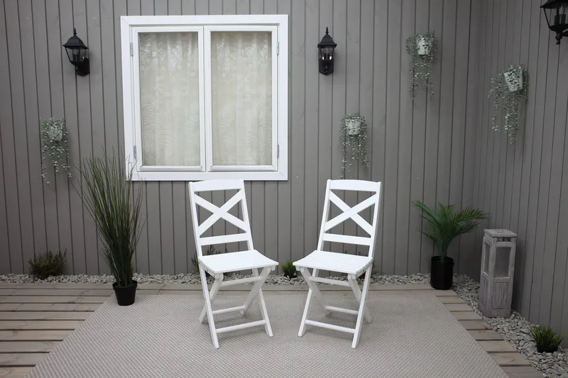 CALAYAN Klappstol Utomhus Vit - Utemöbler - Balkong - Balkongmöbler - Balkongstolar