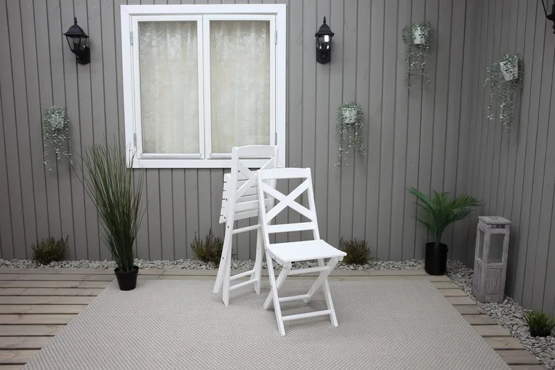 CALAYAN Klappstol Utomhus Vit - Utemöbler - Balkong - Balkongmöbler - Balkongstolar