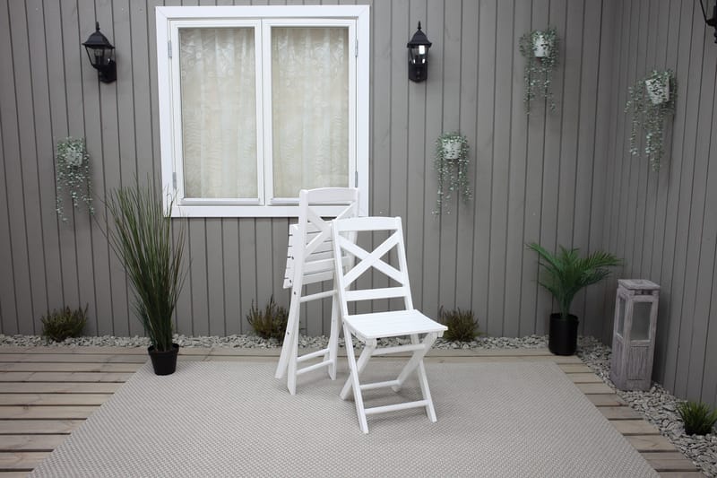 CALAYAN Klappstol Utomhus Vit - Utemöbler - Balkong - Balkongmöbler - Balkongstolar