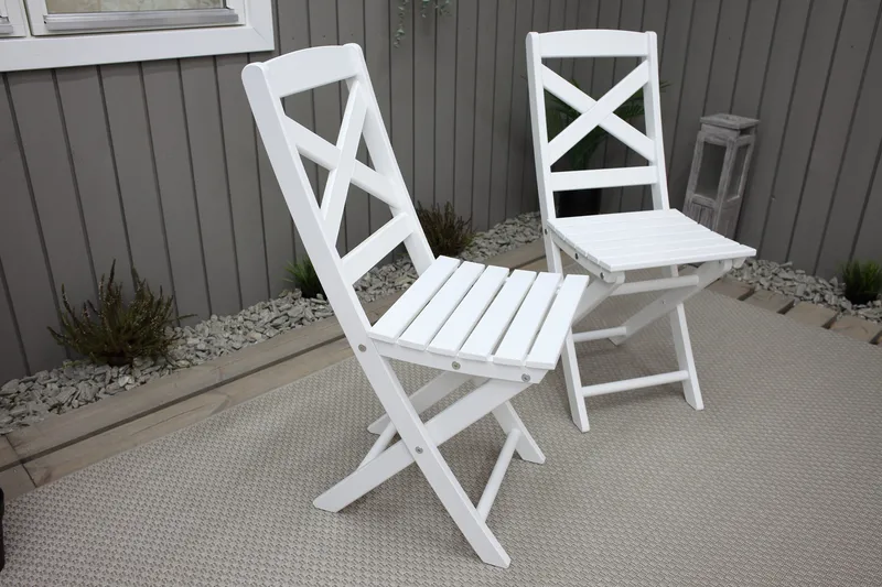 CALAYAN Klappstol Utomhus Vit - Utemöbler - Balkong - Balkongmöbler - Balkongstolar