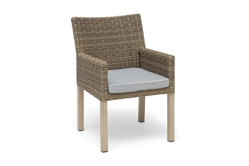 Hillerstorp Fyrsnäs Utefåtölj 2-pack med Dyna, Konstrotting/Natur/Brun