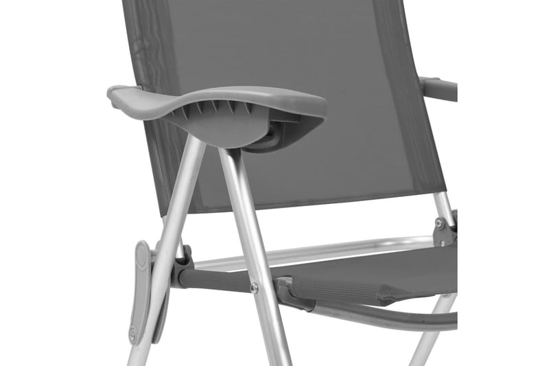 Hopfällbara campingstolar 4 st aluminium grå - Grå - Utemöbler - Balkong - Balkongmöbler - Balkongstolar