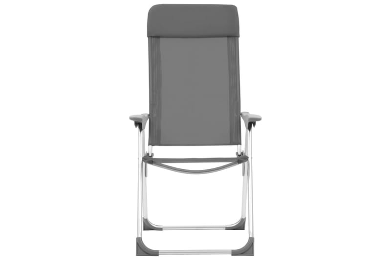 Hopfällbara campingstolar 4 st aluminium grå - Grå - Utemöbler - Balkong - Balkongmöbler - Balkongstolar