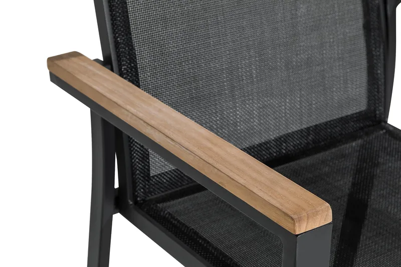 Las Vegas Stapelstol Utomhus - Svart/Teak - Utemöbler - Balkong - Balkongmöbler - Balkongstolar