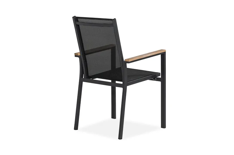 Las Vegas Stapelstol Utomhus - Svart/Teak - Utemöbler - Balkong - Balkongmöbler - Balkongstolar
