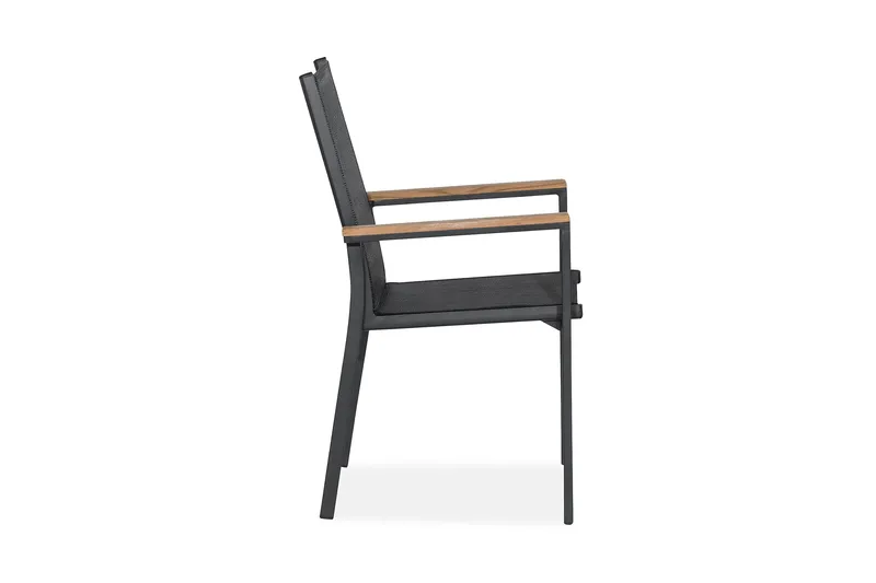 Las Vegas Stapelstol Utomhus - Svart/Teak - Utemöbler - Balkong - Balkongmöbler - Balkongstolar