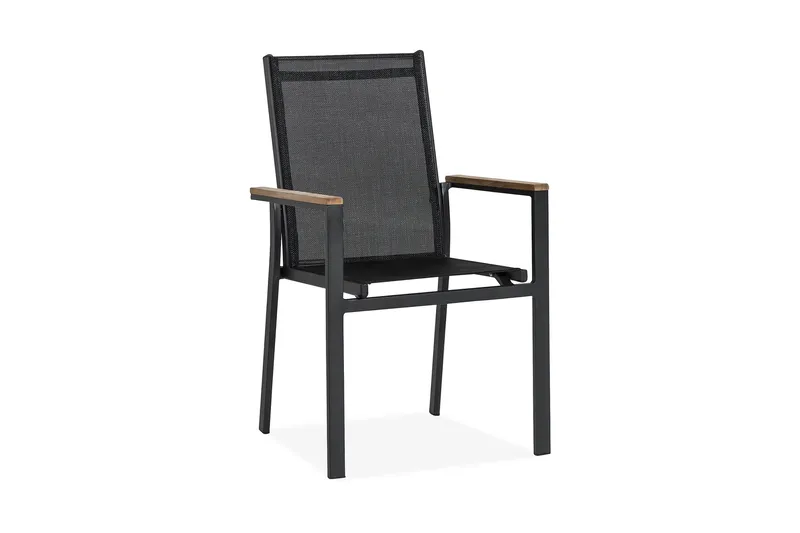 Las Vegas Stapelstol Utomhus, Svart/Teak