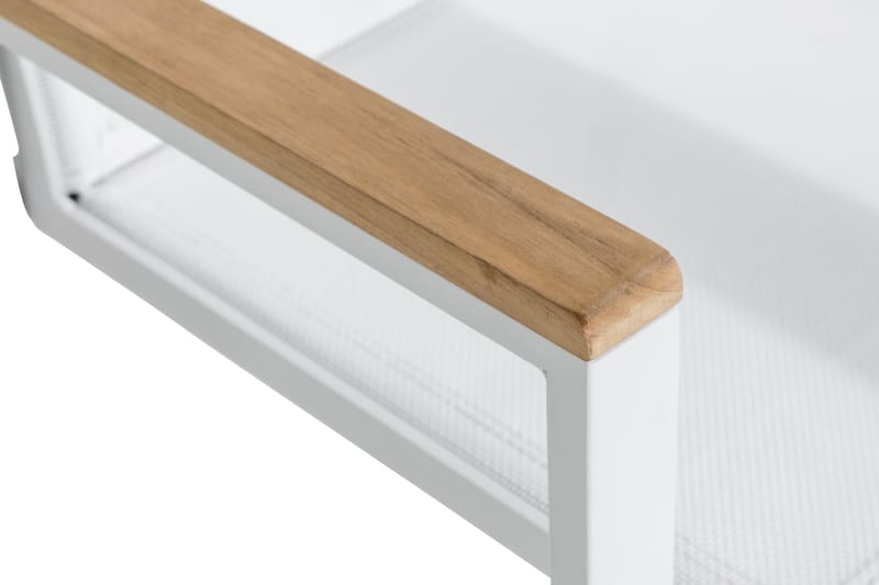 Las Vegas Stapelstol Utomhus - Teak/Vit - Utemöbler - Balkong - Balkongmöbler - Balkongstolar