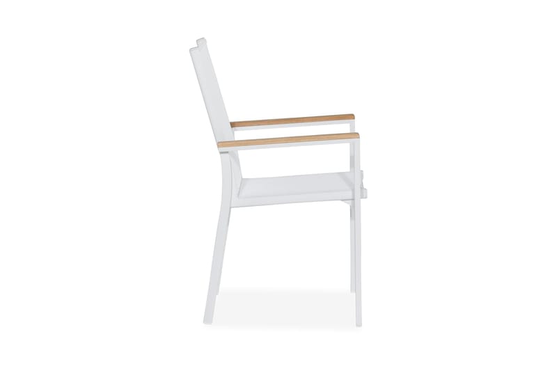 Las Vegas Stapelstol Utomhus - Teak/Vit - Utemöbler - Balkong - Balkongmöbler - Balkongstolar