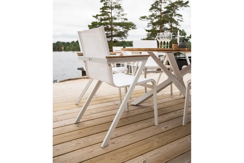 Mexico Karmstol Utomhus Stapelbar - Vit - Utemöbler - Balkong - Balkongmöbler - Balkongstolar
