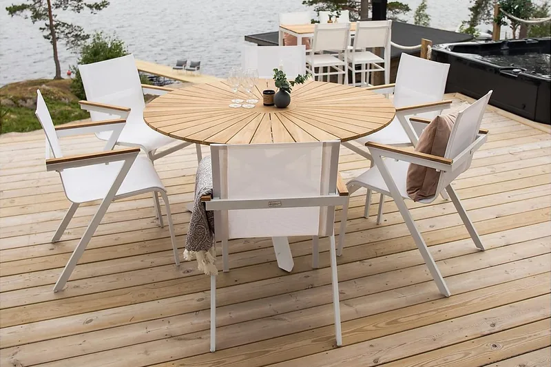 Mexico Karmstol Utomhus Stapelbar - Vit - Utemöbler - Balkong - Balkongmöbler - Balkongstolar