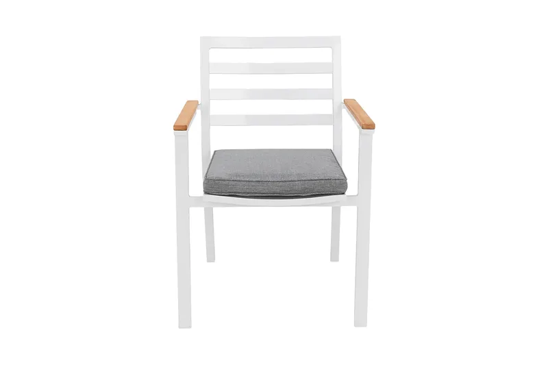 Oliver Karmstol Utomhus m Dyna - Vit/Teak/Grå - Utemöbler - Balkong - Balkongmöbler - Balkongstolar