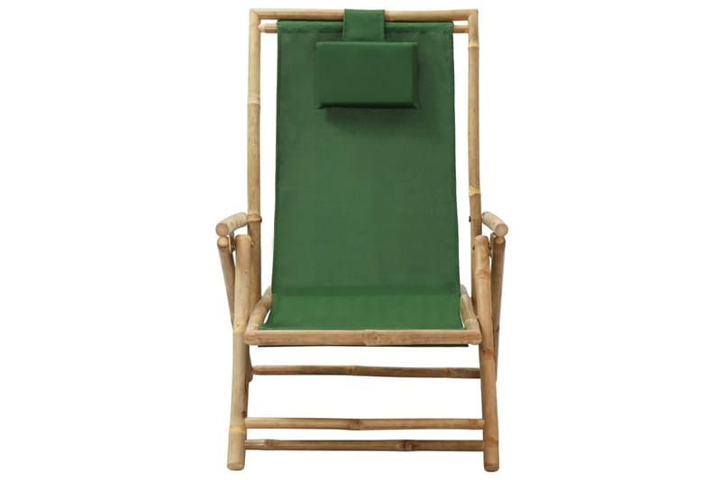Reclinerstol grön bambu och tyg - Grön - Utemöbler - Utestolar & fåtöljer - Solstol