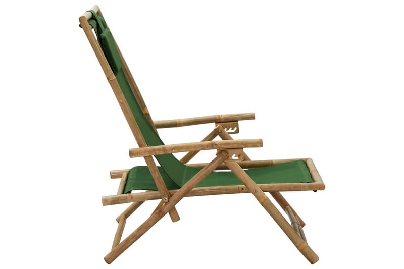 Reclinerstol grön bambu och tyg - Grön - Utemöbler - Utestolar & fåtöljer - Solstol