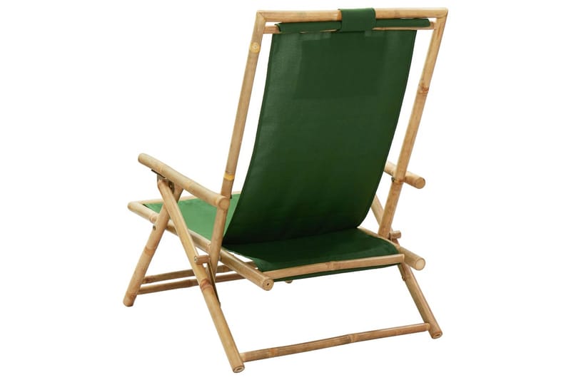 Reclinerstol grön bambu och tyg - Grön - Utemöbler - Utestolar & fåtöljer - Solstol