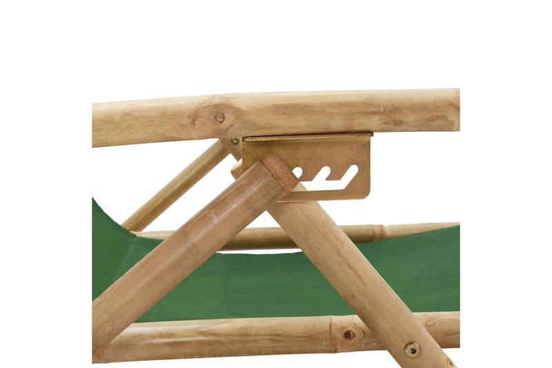 Reclinerstol grön bambu och tyg - Grön - Utemöbler - Utestolar & fåtöljer - Solstol