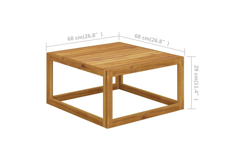 Soffbord 68x68x29 cm massivt akaciaträ - Brun - Utemöbler - Trädgårdsbord & Utebord - Soffbord utomhus & loungebord