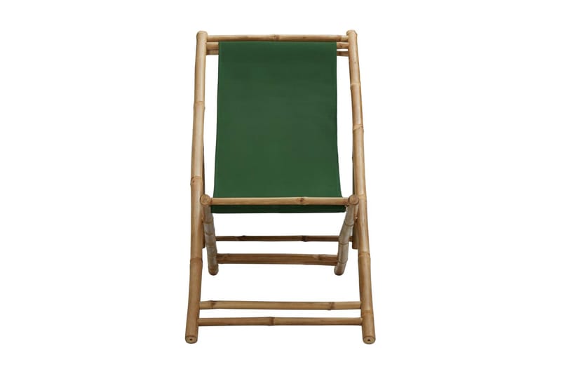 Solstol bambu och kanvas grön - Grön - Strandstol - Balkongstolar - Brassestol & campingstol