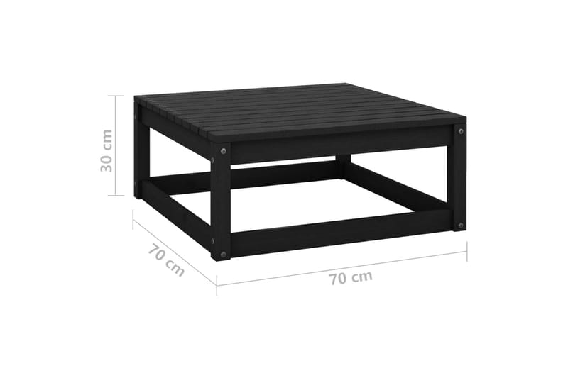Trädgårdspall 70x70x30 cm svart massiv furu - Svart - Utemöbler - Balkong - Balkongmöbler - Balkongstolar