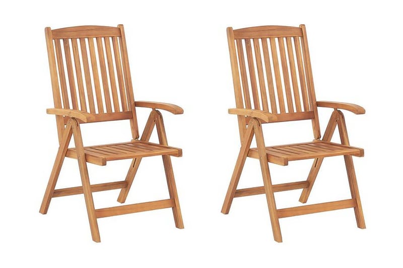 Trädgårdsstol 2 st akaciaträ ljusbrun JAVA - Trä/natur - Utemöbler - Balkong - Balkongmöbler - Balkongstolar