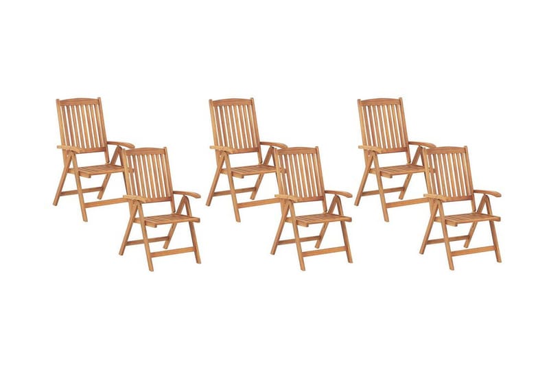Trädgårdsstol 6 st akaciaträ ljusbrun JAVA - Trä/natur - Utemöbler - Balkong - Balkongmöbler - Balkongstolar