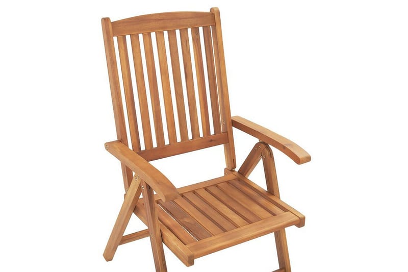 Trädgårdsstol 6 st akaciaträ med dyna i blå JAVA - Trä/natur - Utemöbler - Balkong - Balkongmöbler - Balkongstolar