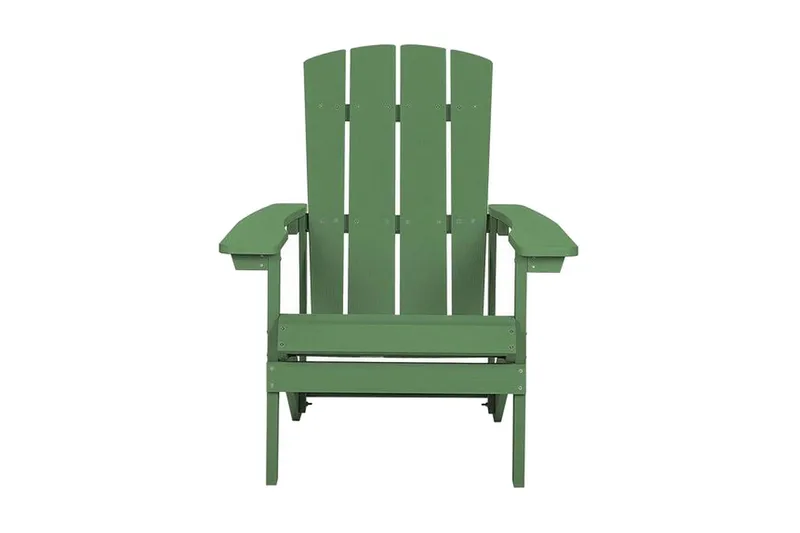 Trädgårdsstol med fotpall grön ADIRONDACK - Grön - Utemöbler - Utestolar & fåtöljer - Solstol - Däckstol