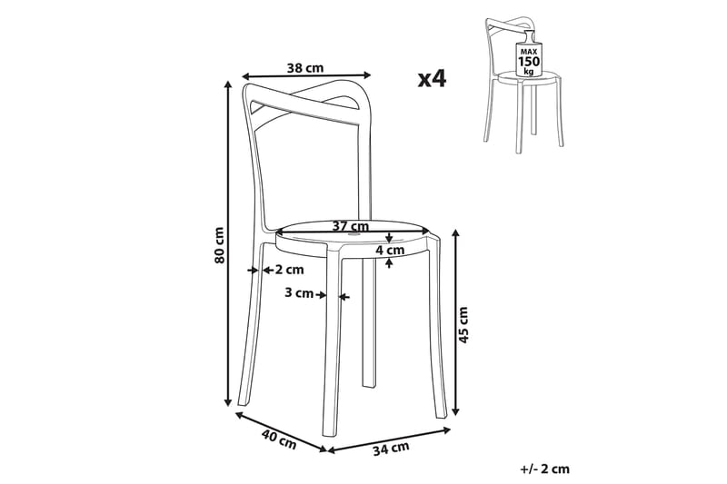 Utestol 4 st vit CAMOGLI - Vit - Utemöbler - Balkong - Balkongmöbler - Balkongstolar
