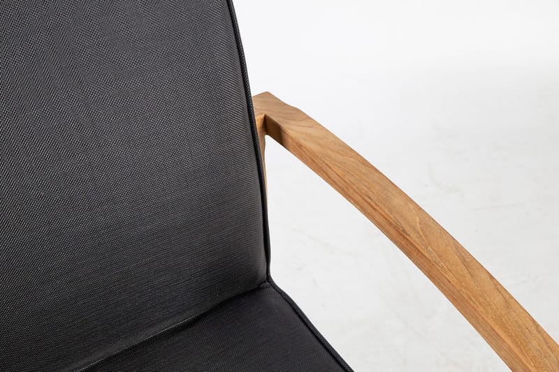 Utestol ROYAL 64x65xH90 mjuk vadderad svart textilin - Utemöbler - Balkong - Balkongmöbler - Balkongstolar