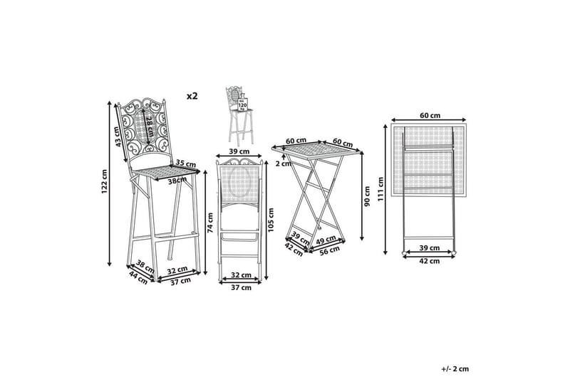 Baruppsättning Bormio - Utemöbler - Balkong - Balkongmöbler - Balkonggrupper