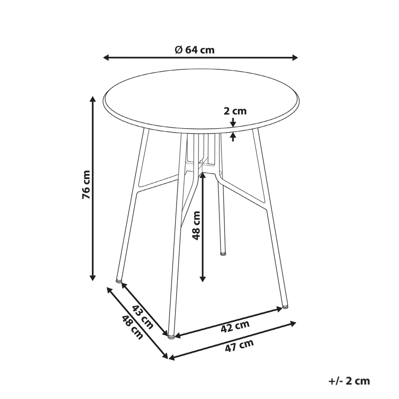 Bistrobord utomhus Taltal 64 cm - Svart - Utemöbler - Balkong - Balkongmöbler - Balkongbord