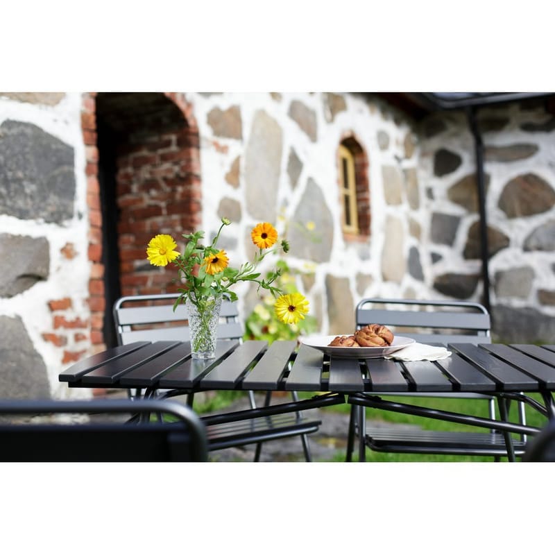 Bordsgruppset Varax Retro 403 + 4 st 305 Grå/Svart - Grå/Svart - Utemöbler - Balkong - Balkongmöbler - Balkonggrupper